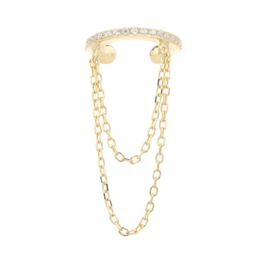 עגיל חישוק שרשרת ללא חור